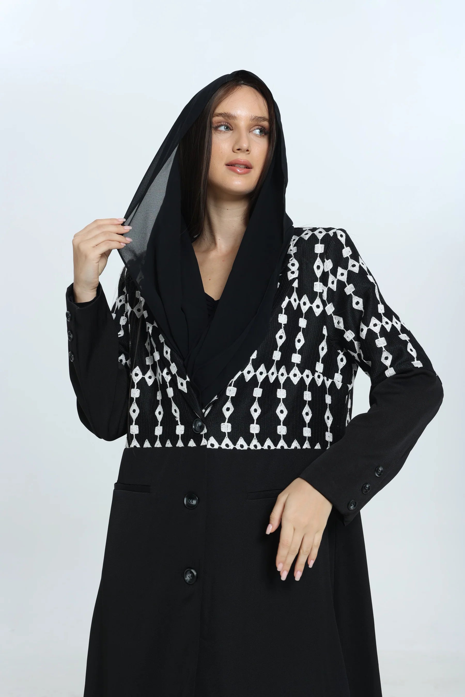 Black Block Suit Abaya