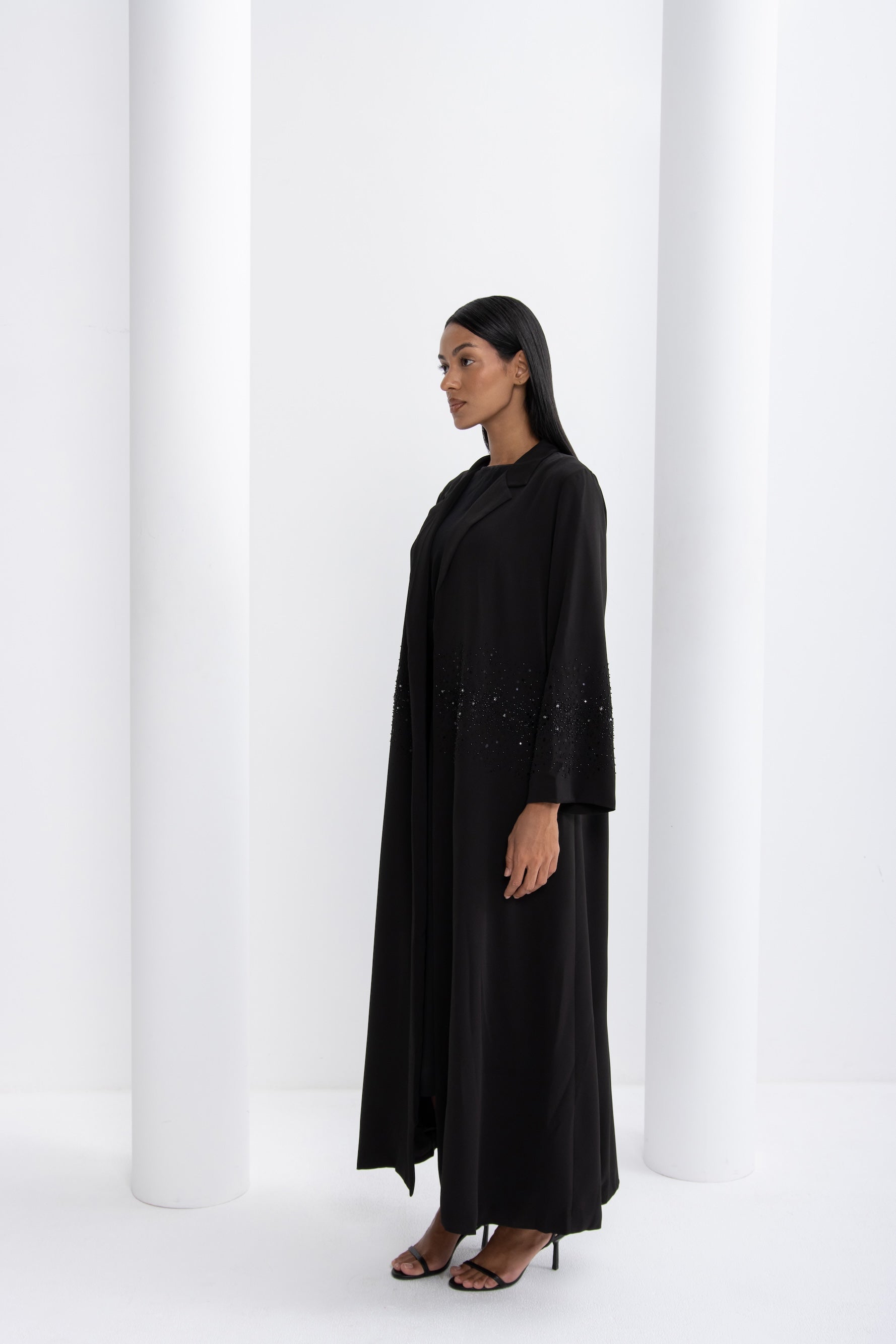 Black Crystal Evening Abaya