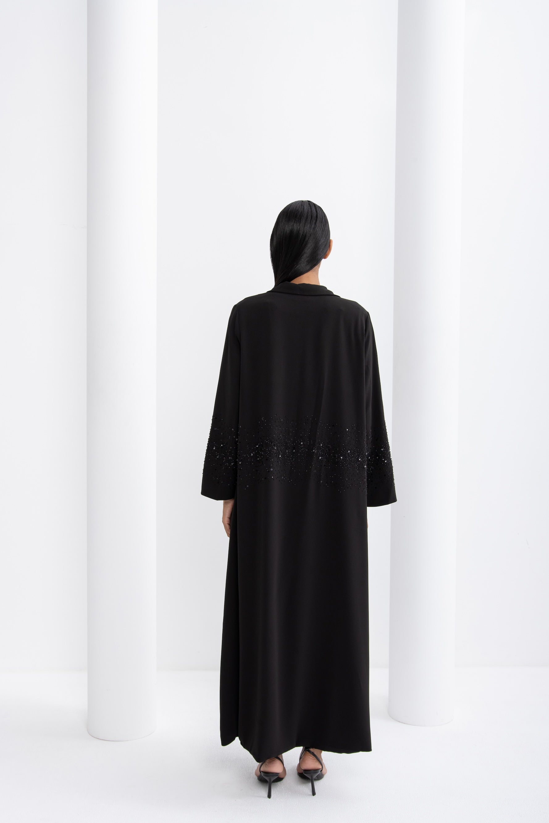 Black Crystal Evening Abaya