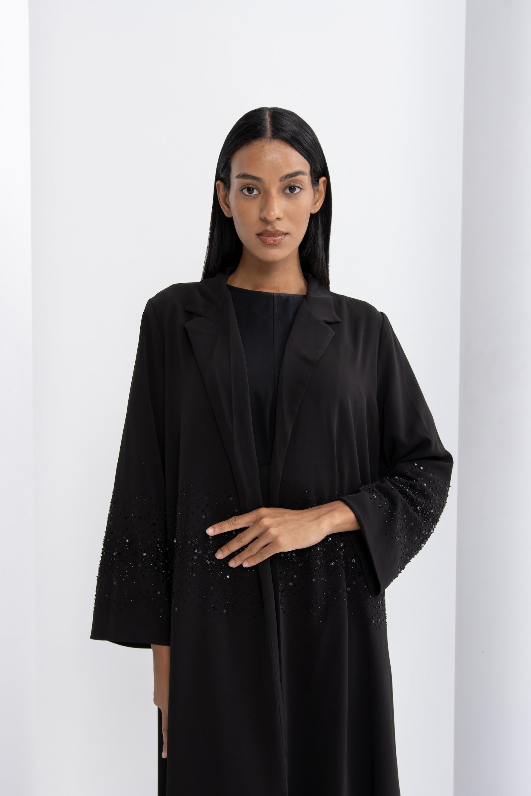 Black Crystal Evening Abaya