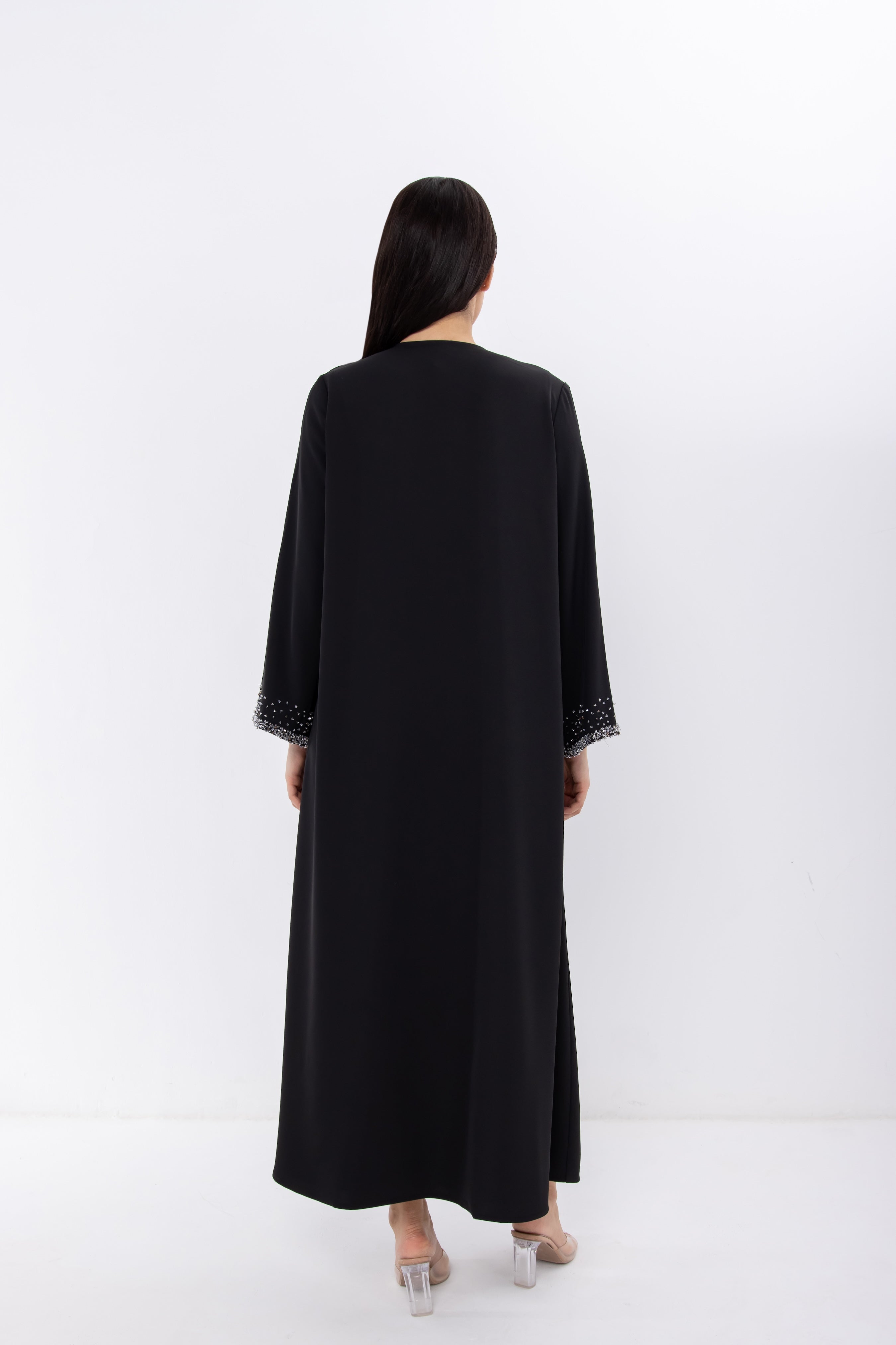 Black Diamond Embellished Evening Abaya